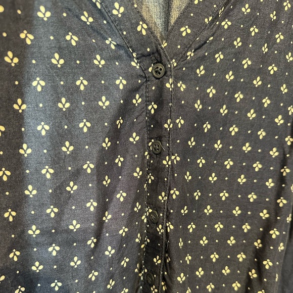 Old Navy Blue Floral Print Peasant Top XL - Picture 2 of 9